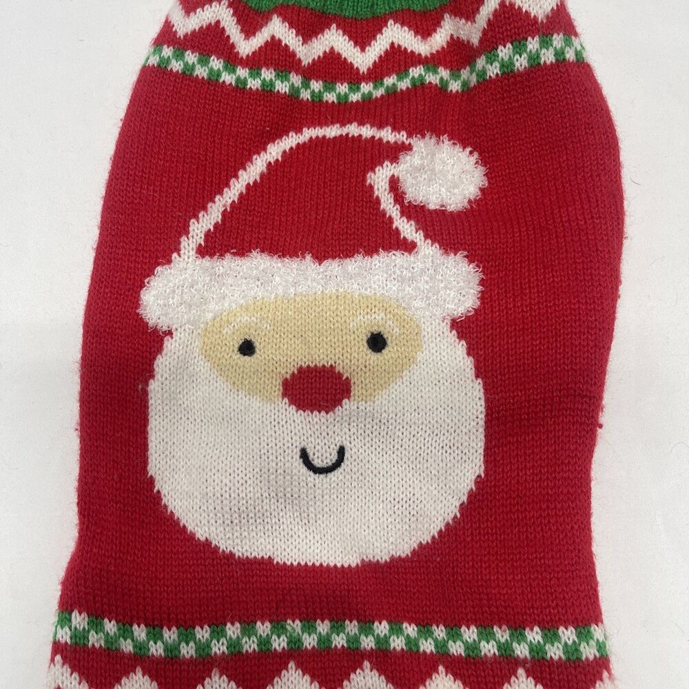 Simply Dog Santa Claus Dog Christmas Sweater Medium Holiday Red Green